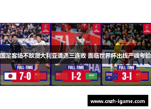 国足客场不敌澳大利亚遭遇三连败 面临世界杯出线严峻考验 国足客场不敌澳大利亚遭遇三连败 面临世界杯出线严峻考验